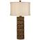 Bates Aged Bronze Table Lamp with Metallic Shade