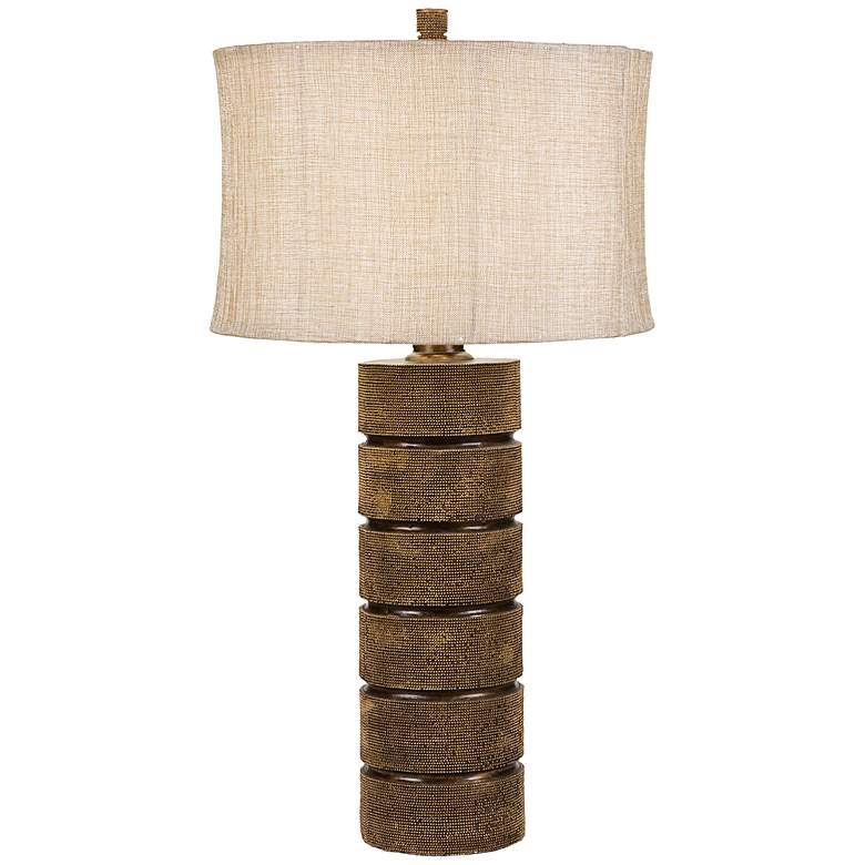 Image 1 Bates Aged Bronze Table Lamp with Metallic Shade
