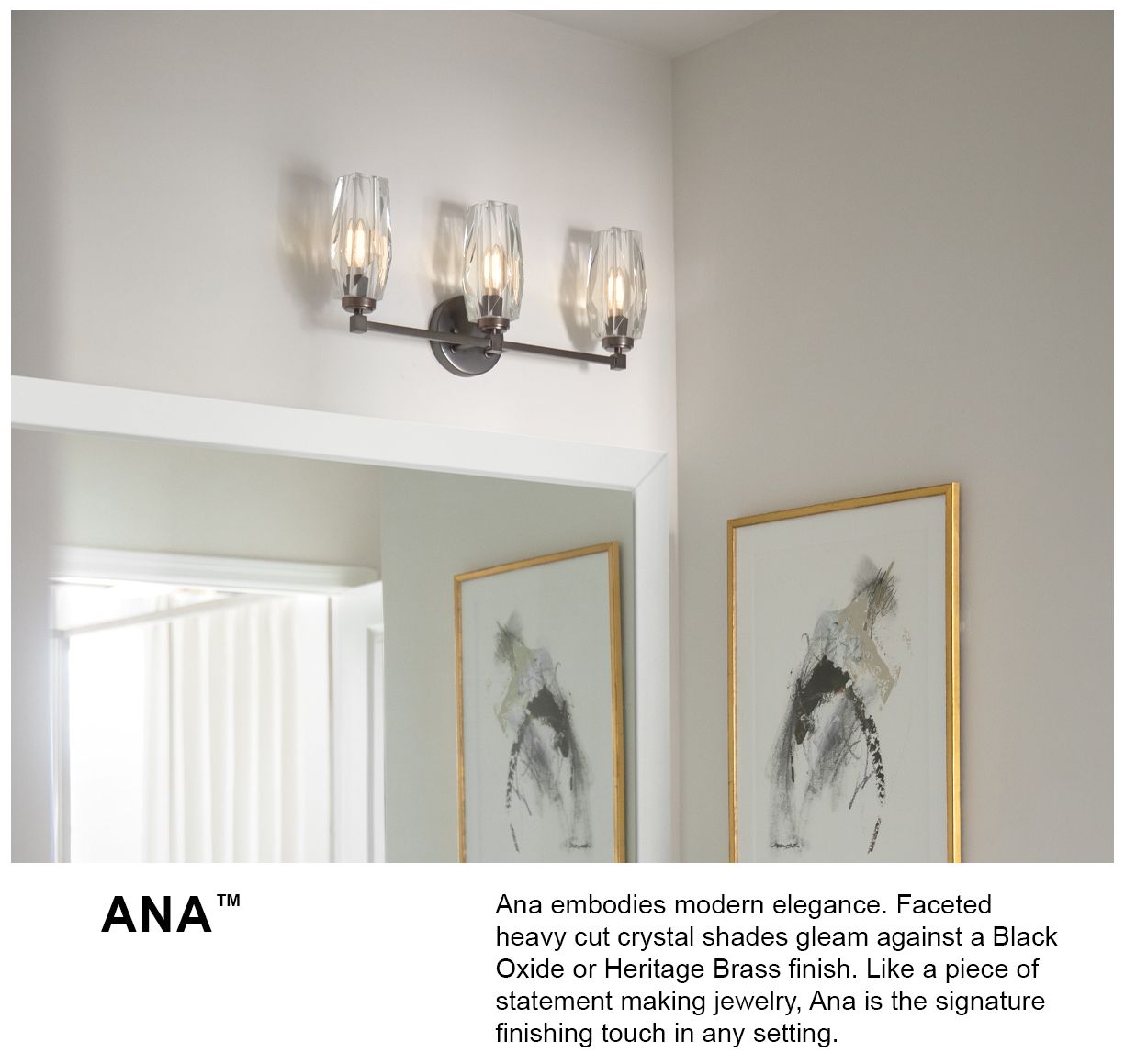 Bath Ana-Three Light Vanity-Black Oxide
