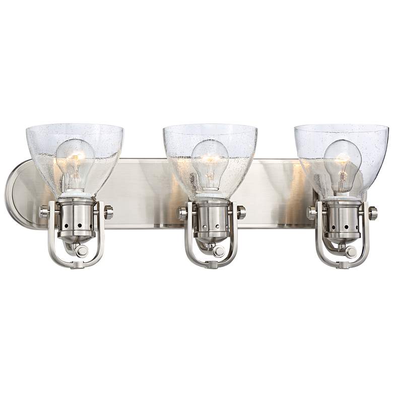 Image 1 Bath Art 24" Wide Brushed Nickel 3-Light Bath Light
