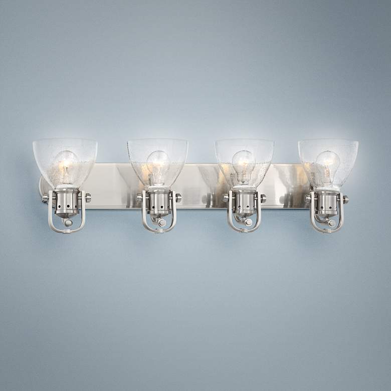 Image 1 Bath Art 31 1/2 inch Wide Brushed Nickel 4-Light Bath Light