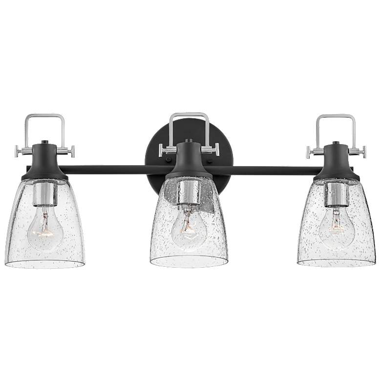 Image 1 Bath Easton-Three Light Vanity-Black With Chrome Accents