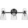 Bath Easton-Three Light Vanity-Black With Chrome Accents