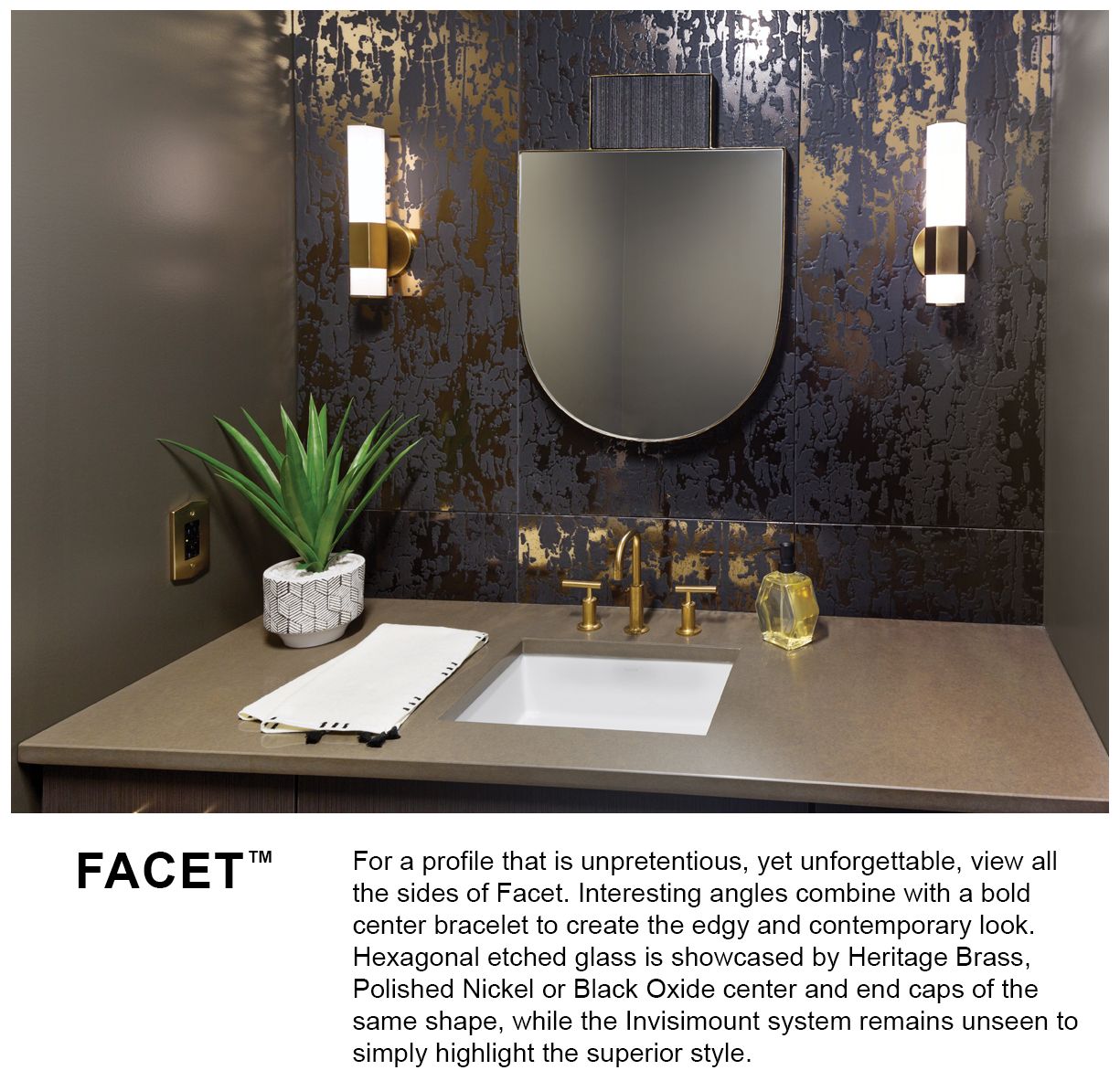 Bath Facet-Small Led Sconce-Polished Nickel-Led