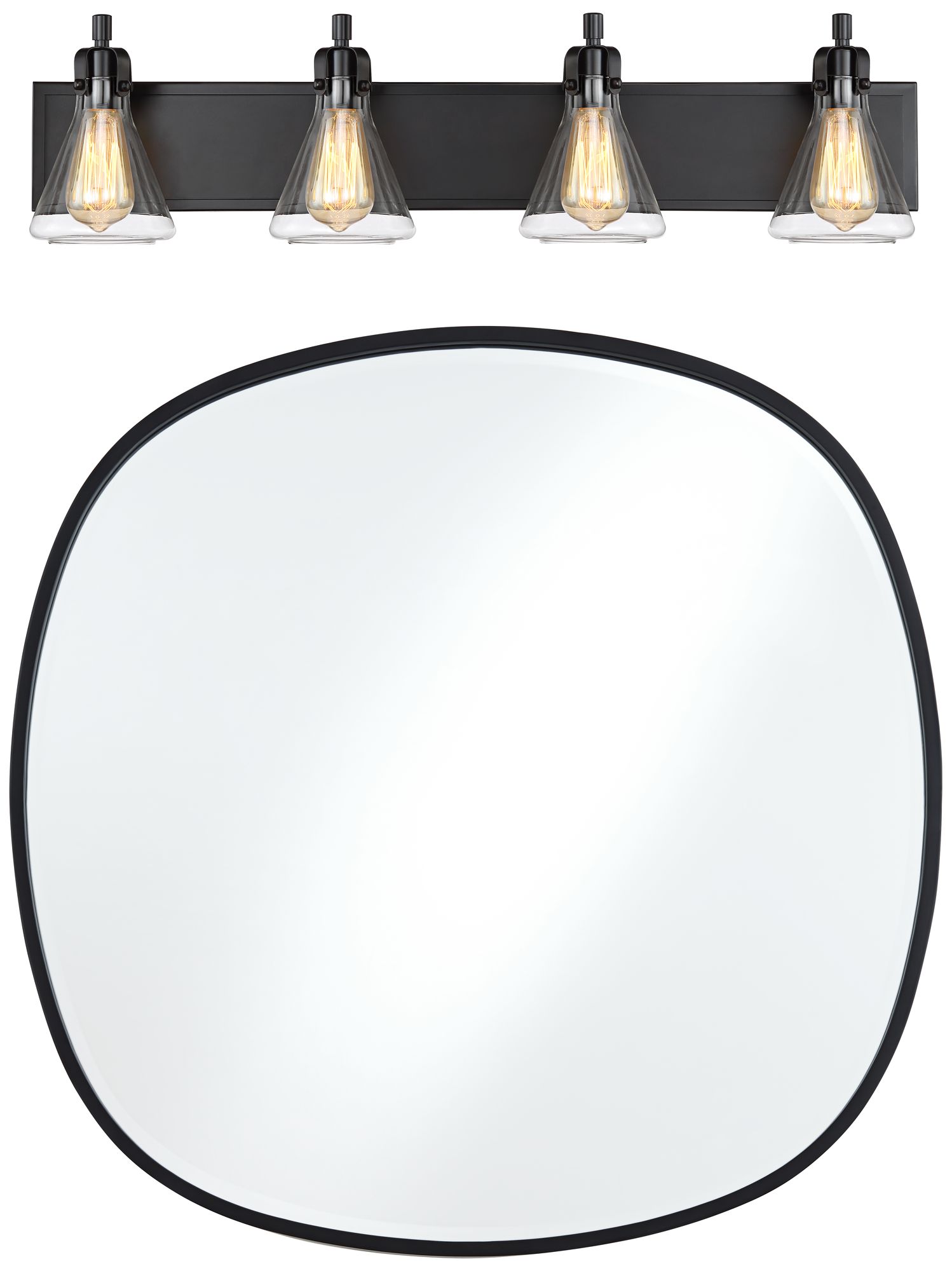 Image 3 Bath Kit: Possini Euro Cindy Bath Light with Uttermost Webster Wall Mirror