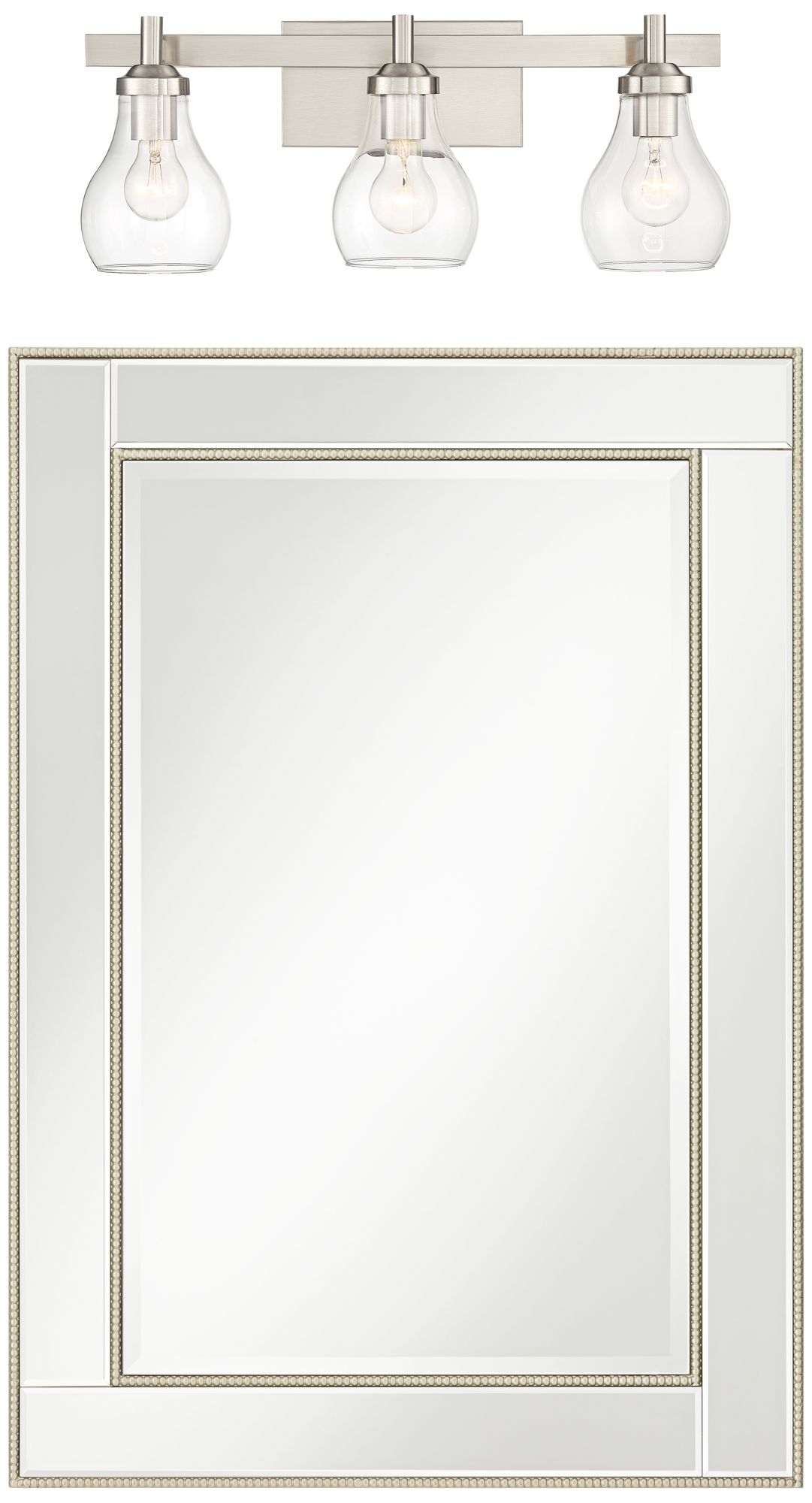 Image 3 Bath Kit: Possini Euro Danvers Bath Light w/Noble Park Trenta Wall Mirror