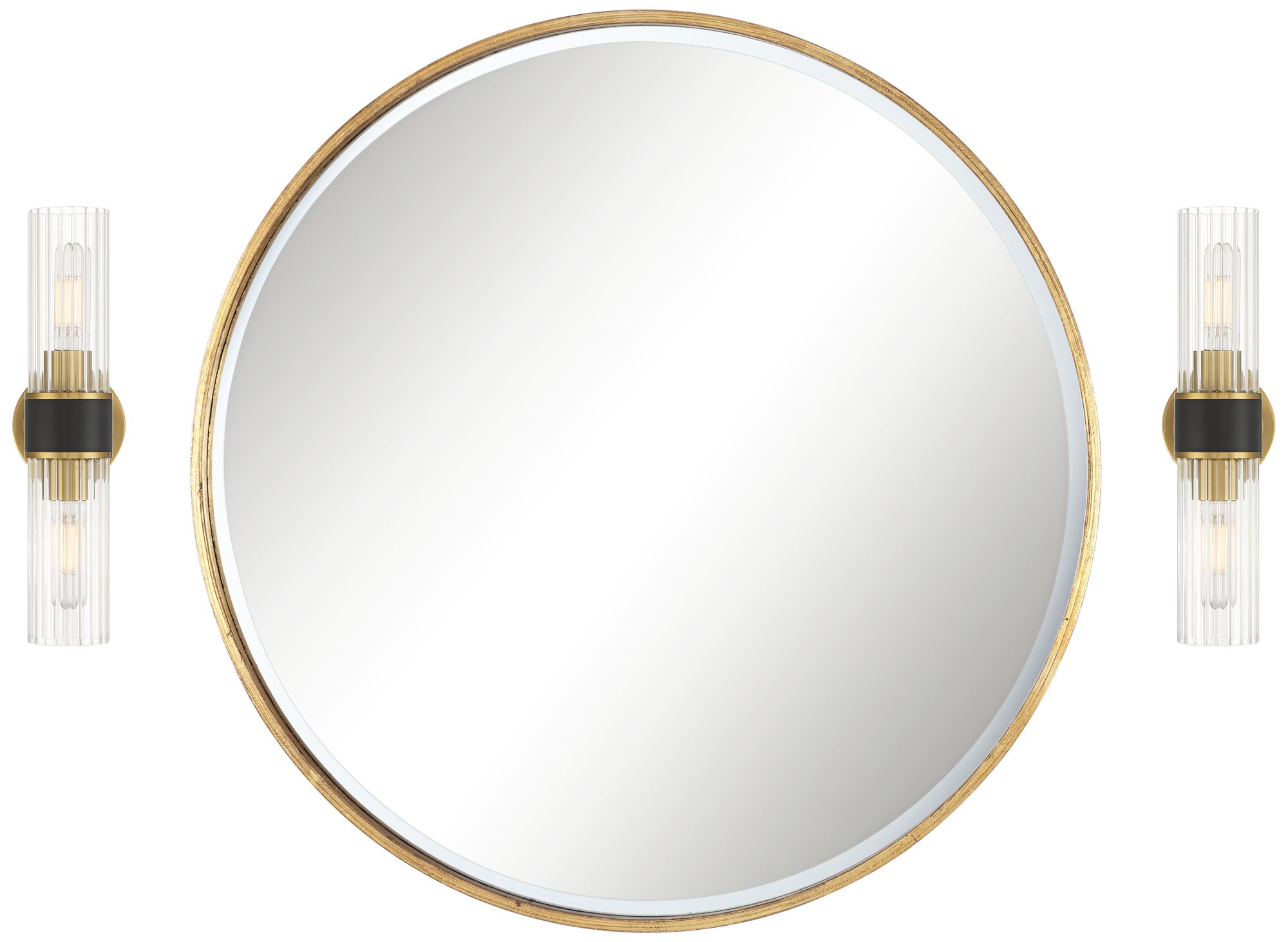 Thumbnail3 of Bath Kit: Possini Euro Idyll Wall Sconces w/Uttermost Mayfair Wall Mirror