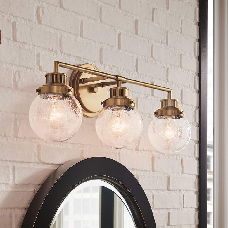 Image 1 Bath Poppy-Three Light Vanity-Heritage Brass