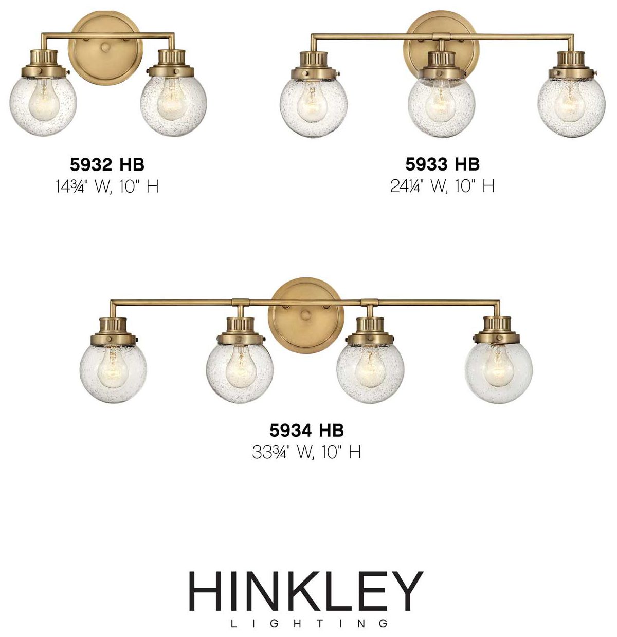 Bath Poppy-Three Light Vanity-Heritage Brass
