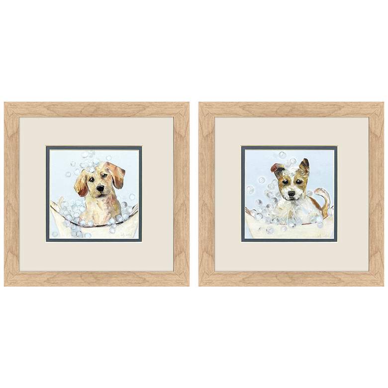 Image 1 Bath Time 12"W x 12"H Framed Art Set of 2