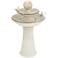Bathing Bird 26 3/4" High Cream Ceramic 2-Tier LED Floor Fountain