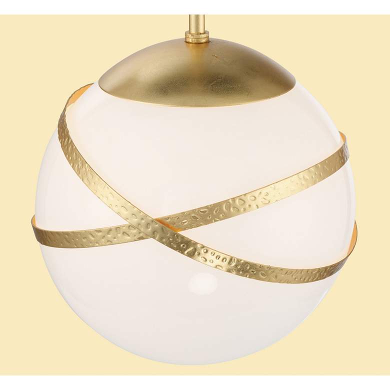 Image 2 Batignolles 10"W Spring Gold Leaf Mini Pendant w/ Opal Glass more views