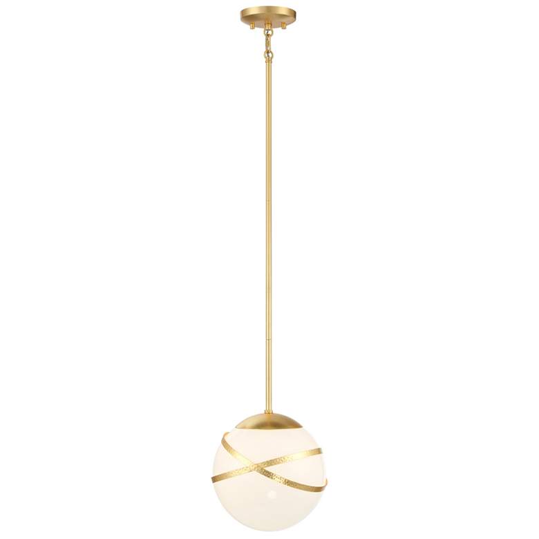 Image 4 Batignolles 10"W Spring Gold Leaf Mini Pendant w/ Opal Glass more views