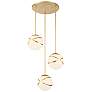 2_Batignolles 24 3/4"W Spring Gold Leaf Multi-Light Pendant