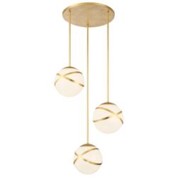 Batignolles 24 3/4"W Spring Gold Leaf Multi-Light Pendant