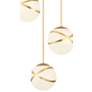 3_Batignolles 24 3/4"W Spring Gold Leaf Multi-Light Pendant more views