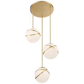 Image5 of Batignolles 24 3/4"W Spring Gold Leaf Multi-Light Pendant more views