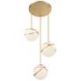 5_Batignolles 24 3/4"W Spring Gold Leaf Multi-Light Pendant more views