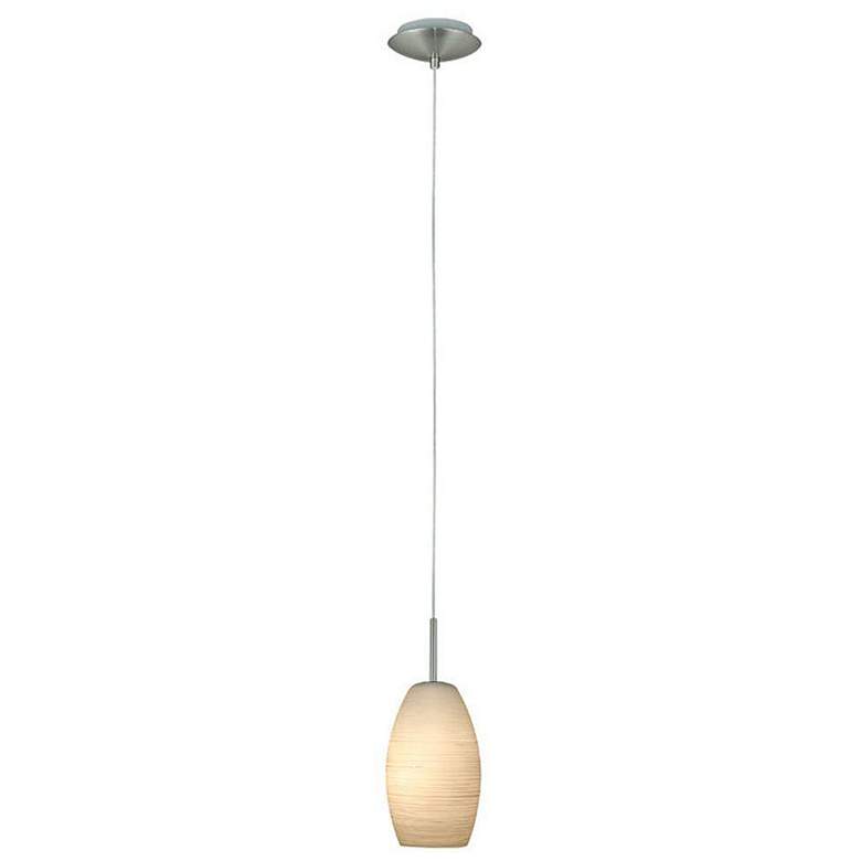 Image 1 Batista 1 - 1-Light Mini Pendant - Matte Nickel - White Wiped Glass