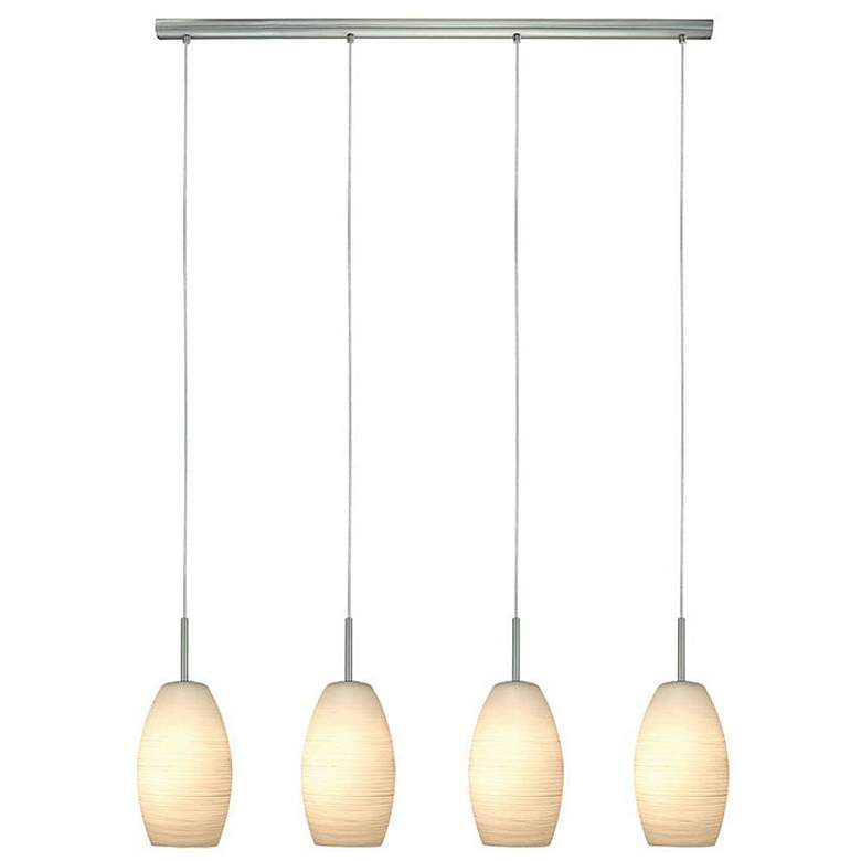 Image 1 Batista 1 - 4-Light Multi Light Pendant - Matte Nickel - White Wiped Glass