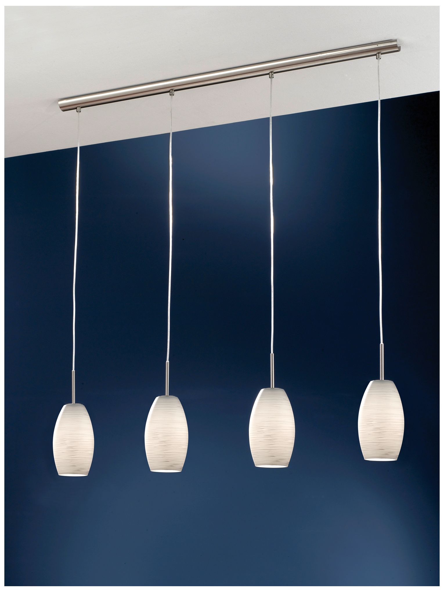 Image 2 Batista 1 - 4-Light Multi Light Pendant - Matte Nickel - White Wiped Glass more views