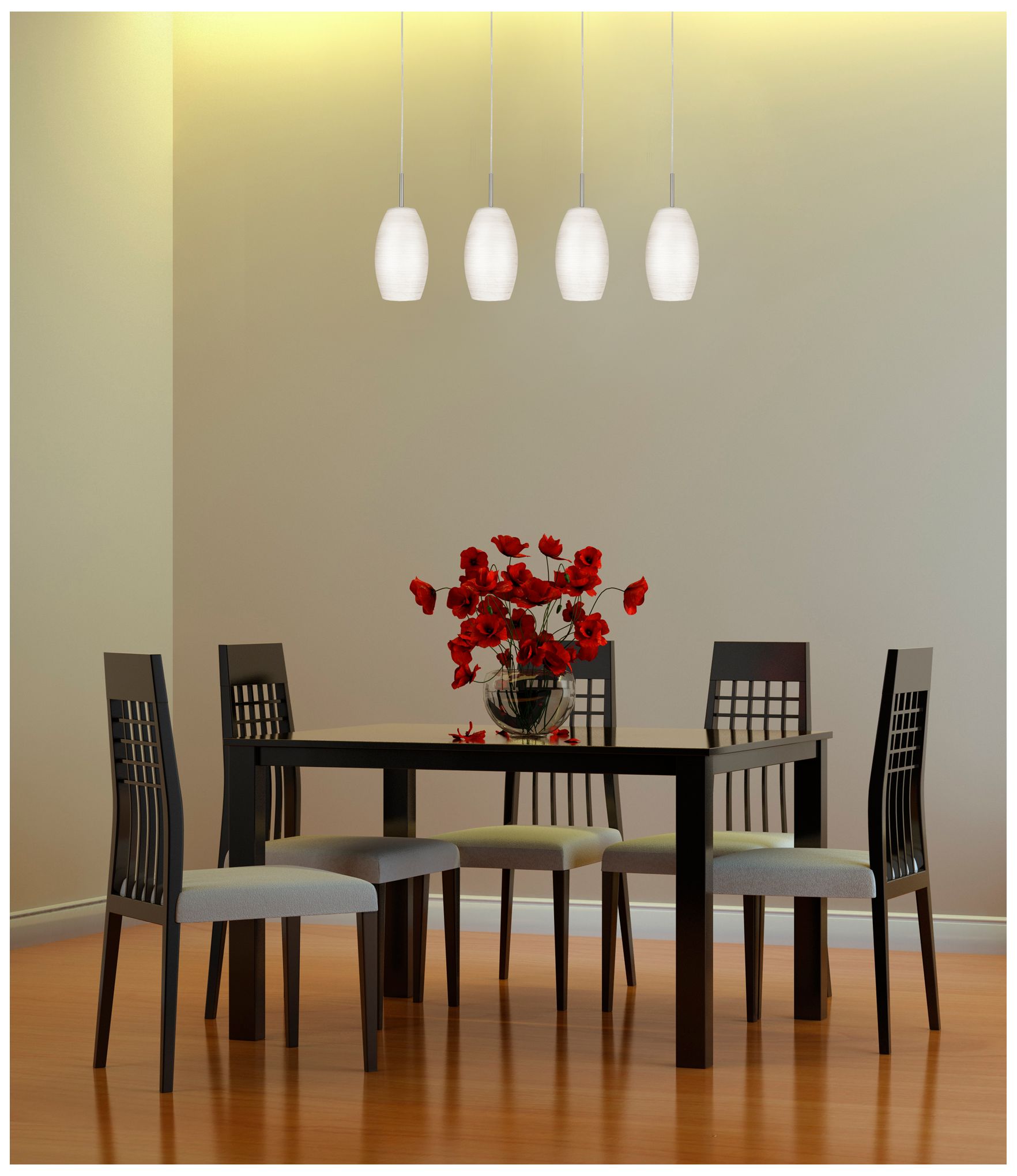 Image 3 Batista 1 - 4-Light Multi Light Pendant - Matte Nickel - White Wiped Glass more views