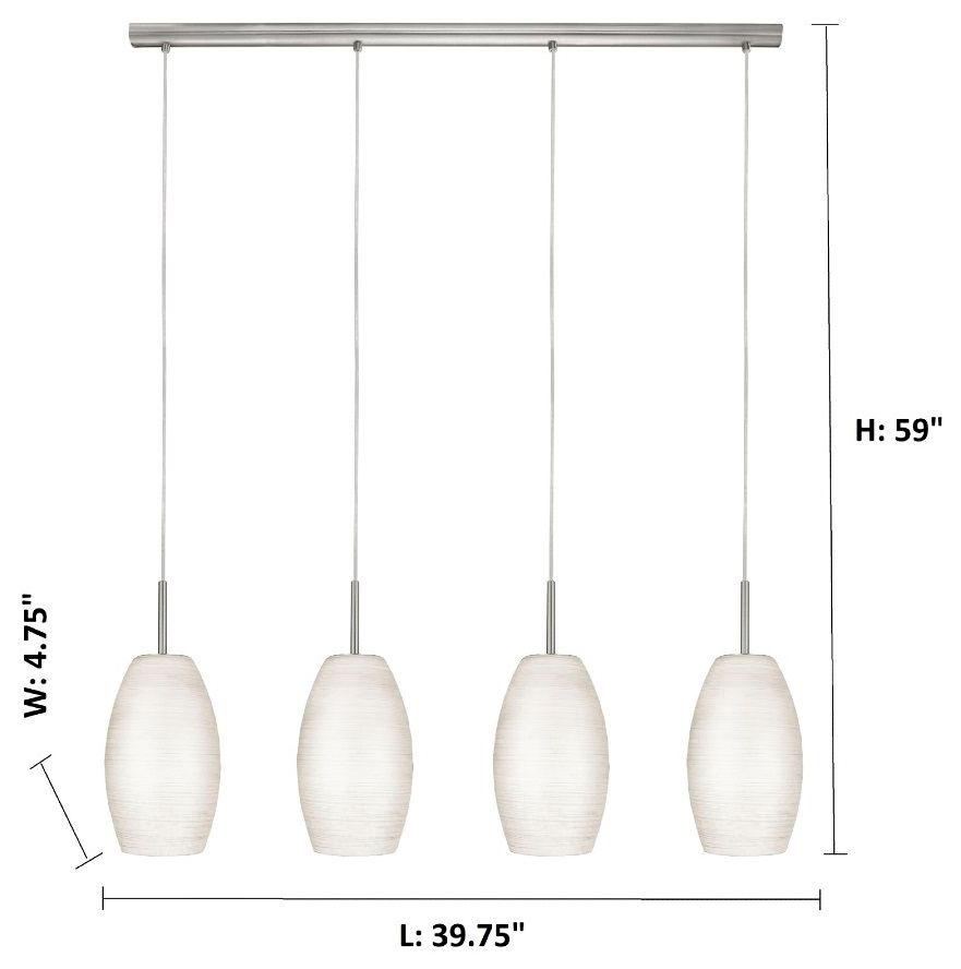 Image 5 Batista 1 - 4-Light Multi Light Pendant - Matte Nickel - White Wiped Glass more views