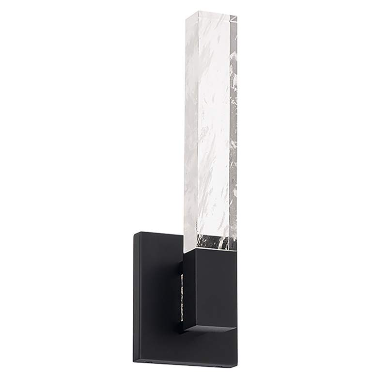 Image 1 Baton 16"H x 5"W 1-Light Crystal Wall Sconce in Black