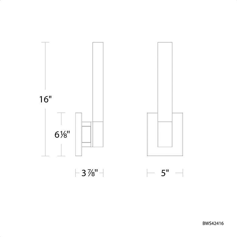 Image 4 Baton 16"H x 5"W 1-Light Crystal Wall Sconce in Black more views