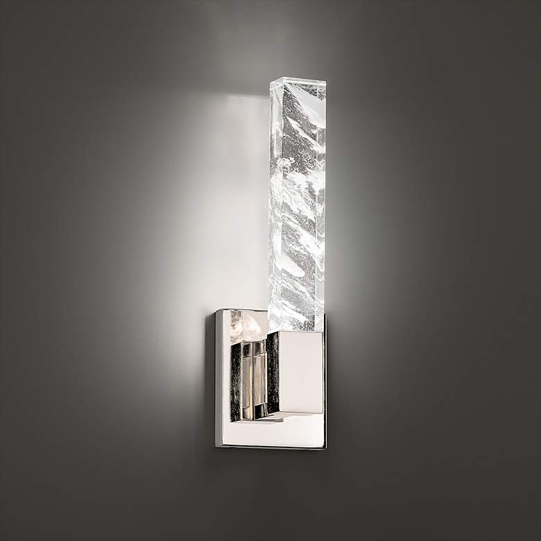 Image 1 Baton 16"H x 5"W 1-Light Crystal Wall Sconce in Polished Nickel