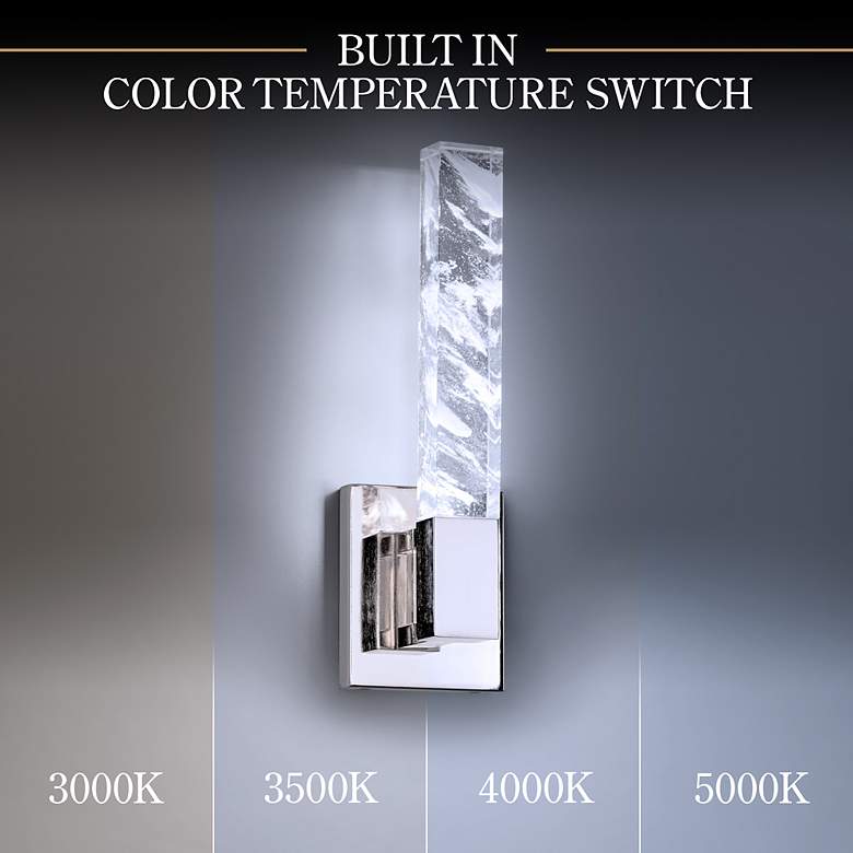 Image 5 Baton 16"H x 5"W 1-Light Crystal Wall Sconce in Polished Nickel more views