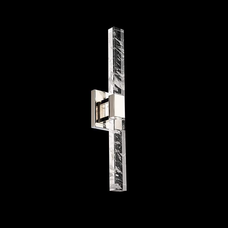 Image 4 Baton 5"H x 26"W 2-Light Crystal Wall Sconce in Polished Nickel more views
