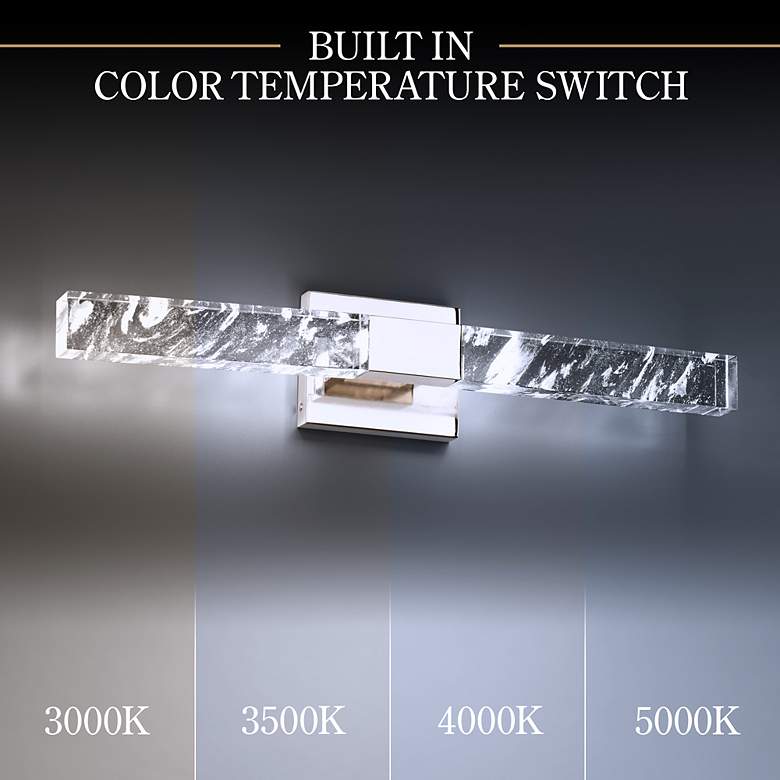 Image 5 Baton 5"H x 26"W 2-Light Crystal Wall Sconce in Polished Nickel more views