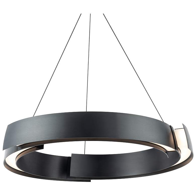Image 1 Battlestar 3.5"H x 28.25"W 1-Light Pendant in Black