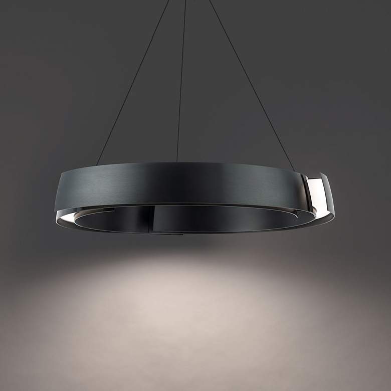Image 4 Battlestar 3.5"H x 28.25"W 1-Light Pendant in Black more views