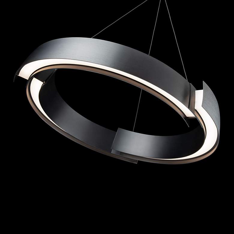 Image 5 Battlestar 3.5"H x 28.25"W 1-Light Pendant in Black more views