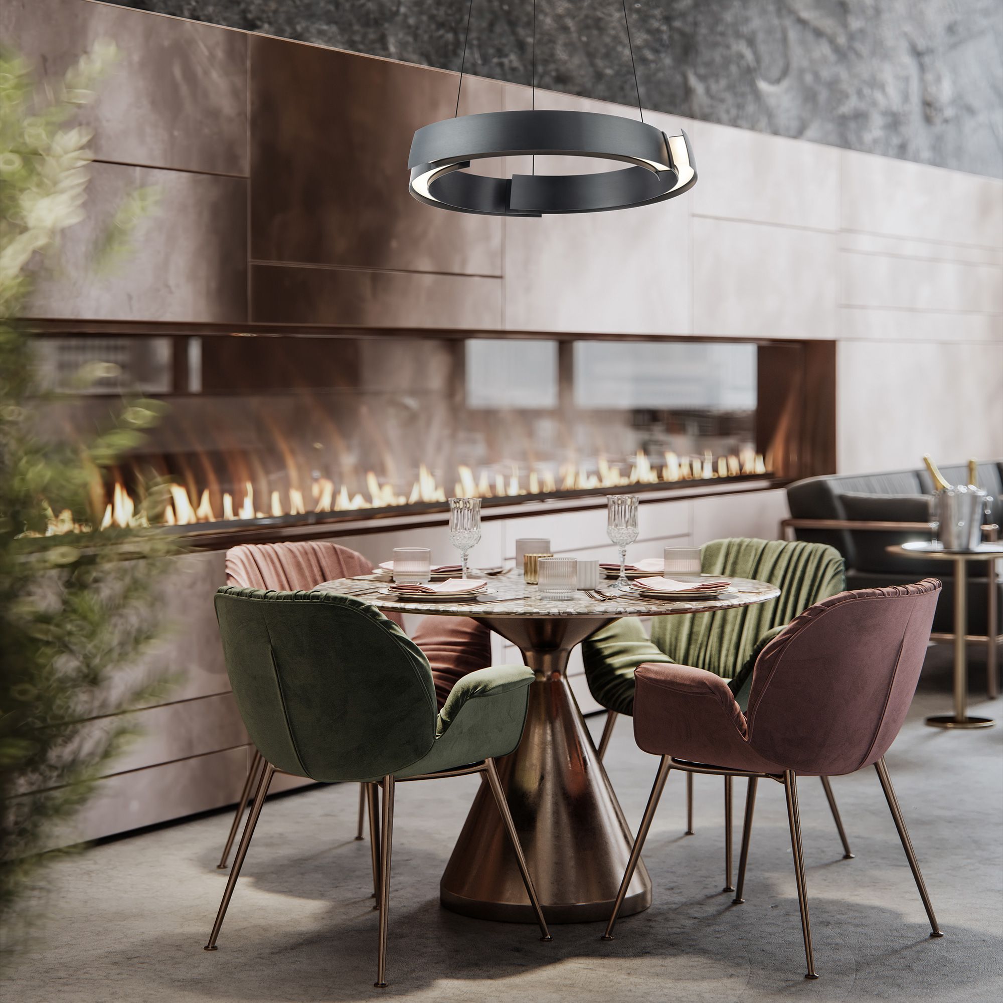 Battlestar 3.5"H x 28.25"W 1-Light Pendant in Black