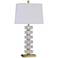 Batuli Brass Metal and Clear Crystal Stacked Table Lamp