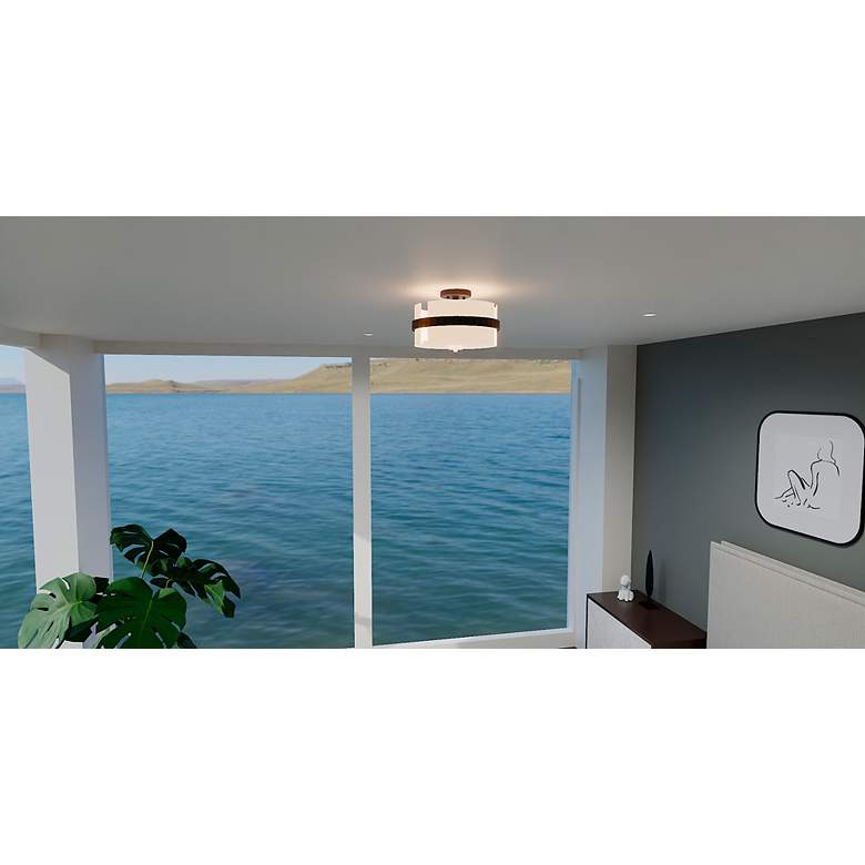 Image 6 Baud 2-Light Matte Black Semi-Flush Mount more views