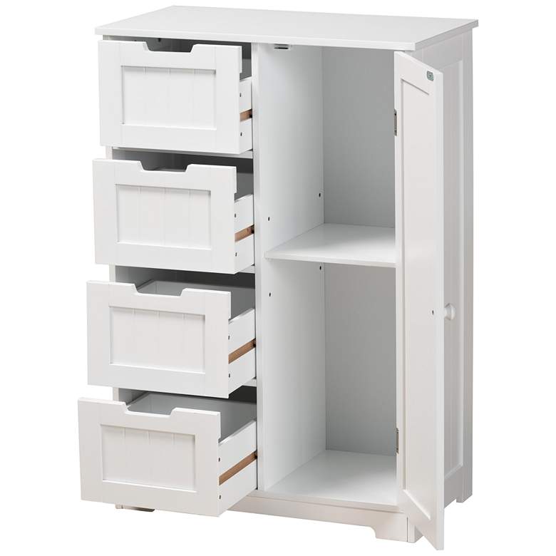 Image 7 Bauer 22 inch Wide 4-Drawer White Bathroom Storage Cabinet more views