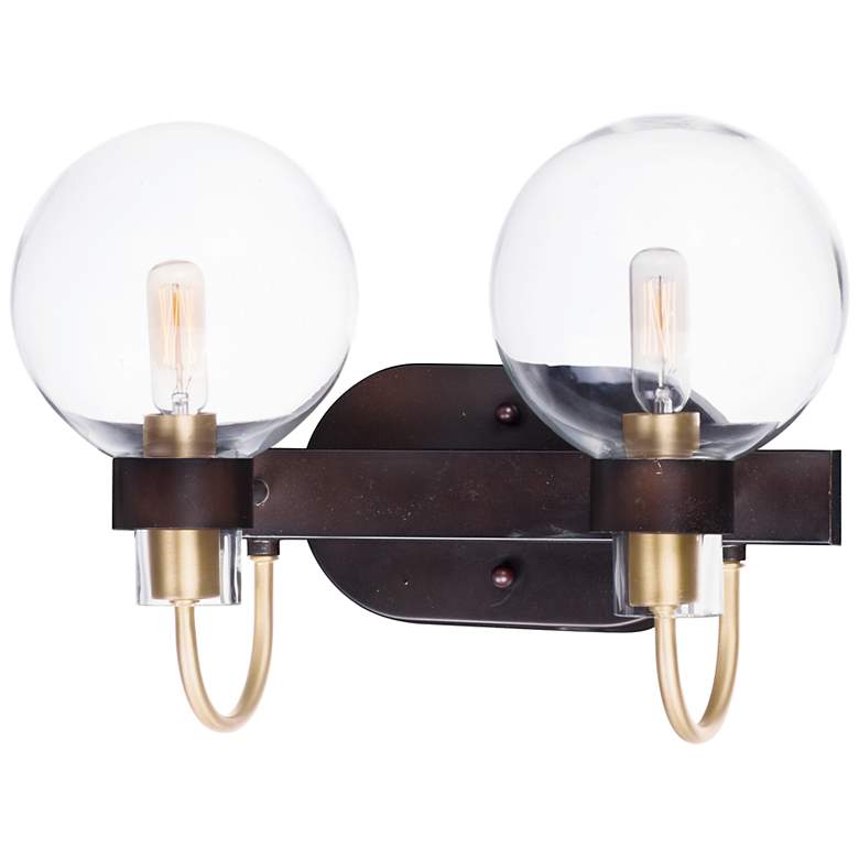 Image 2 Bauhaus 16 inch Wide Bronze 2-Light Bath Light