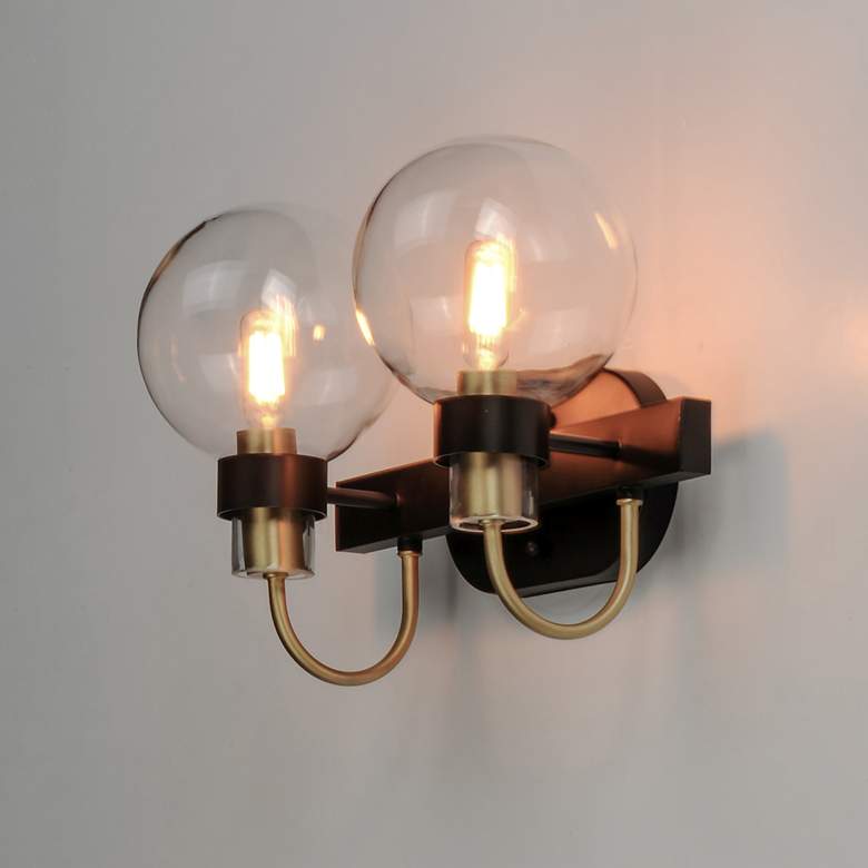 Image 1 Bauhaus 16" Wide Bronze 2-Light Bath Light