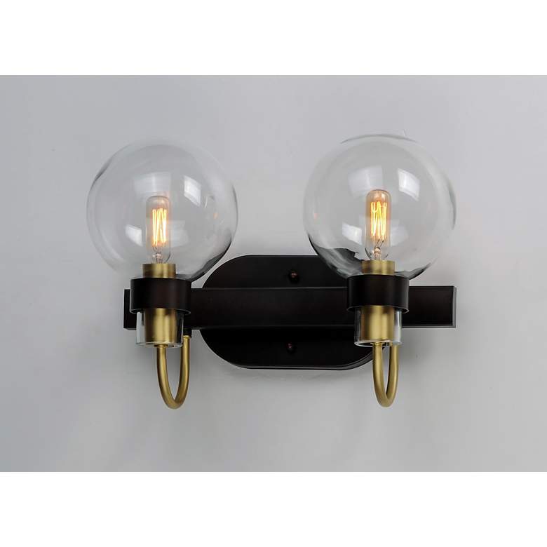 Image 3 Bauhaus 16" Wide Bronze 2-Light Bath Light more views