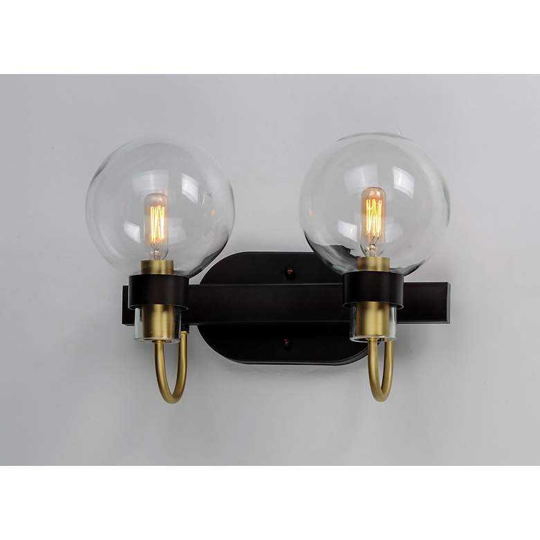 Image 3 Bauhaus 16 inch Wide Bronze 2-Light Bath Light more views