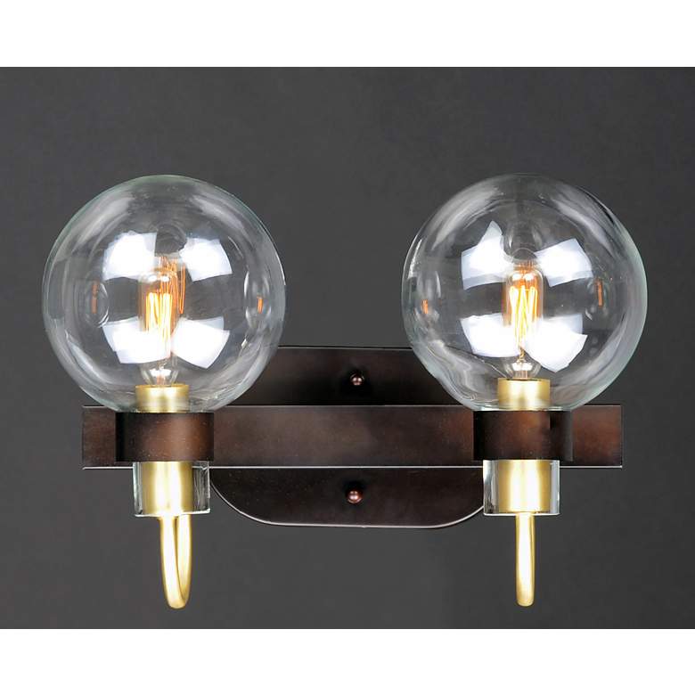 Image 5 Bauhaus 16" Wide Bronze 2-Light Bath Light more views