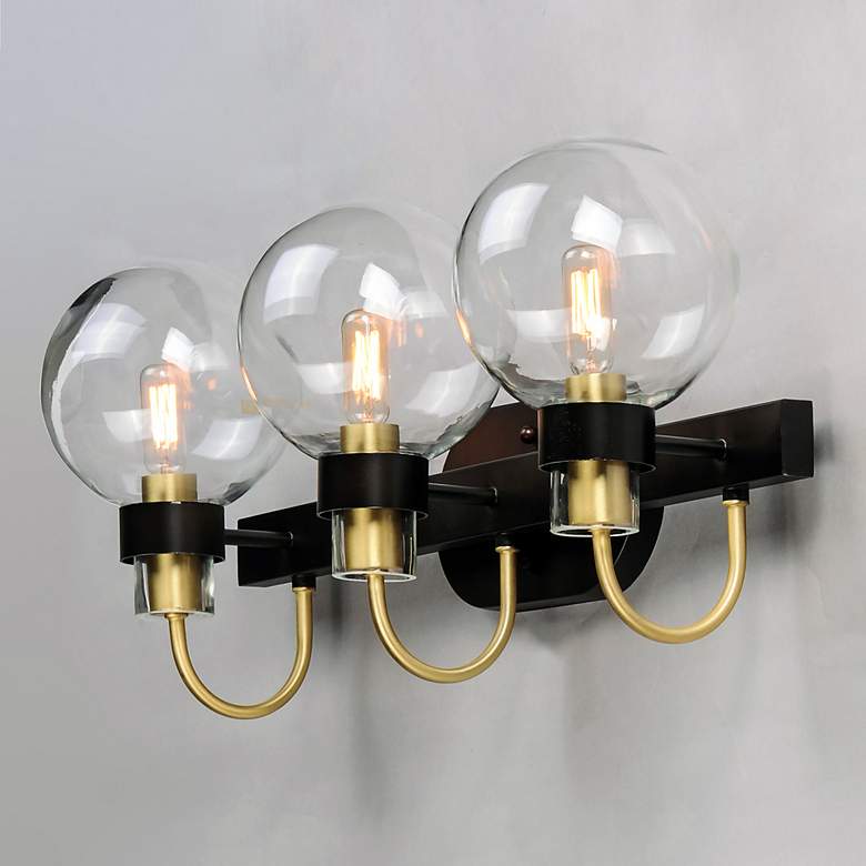 Image 1 Bauhaus 23" Wide Bronze 3-Light Bath Light