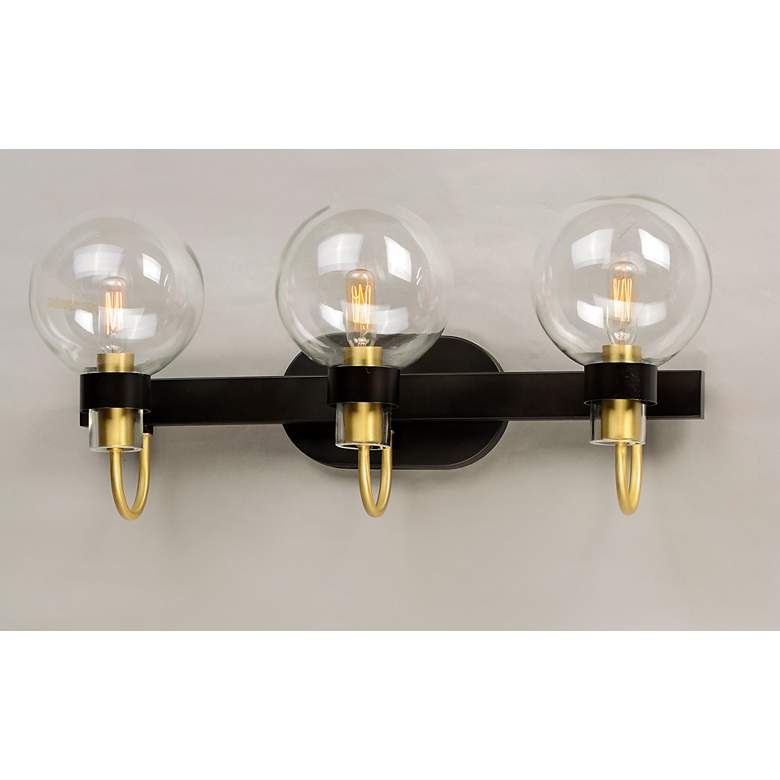 Image 2 Bauhaus 23 inch Wide Bronze 3-Light Bath Light more views