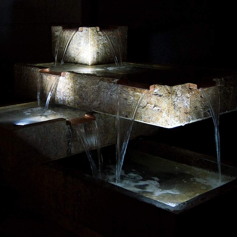 Image 2 Bauhaus 28" High Waterfall Fountain with LED Light more views