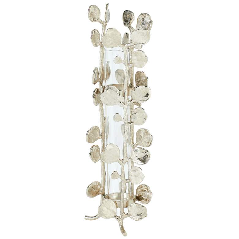 Image 1 Bauhinia Bud 10 3/4" High Nickel and Glass Decorative Vase