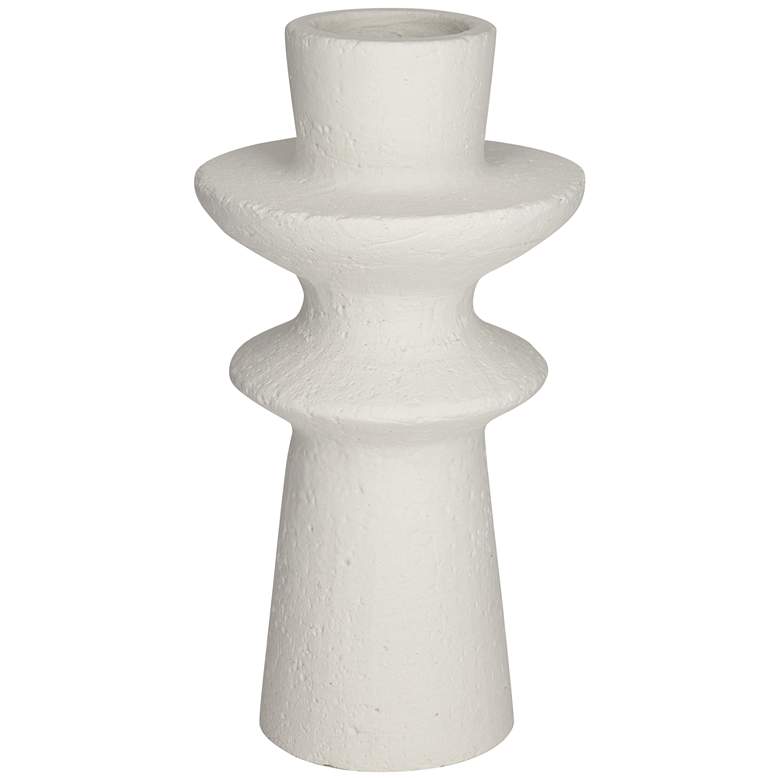 Image 3 Baust 14 1/2 inch High White Ceramic Tiered-Top Decorative Vase